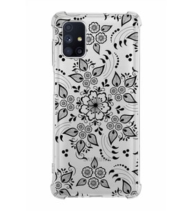 Samsung Galaxy M51  Köşe Korumalı Antişok Kapak Nostalji Desen Tasarımlı Şeffaf  Kılıf