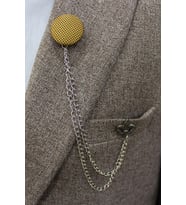 Damat Yaka İğnesi Ve Taşlı Ceket Zinciri (Mor)