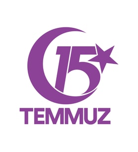 15 Temmuz  Sticker 17x17 Cm Mor