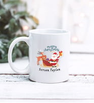 Kişiye Özel Noel Tasarımlı Kupa Bardak (Beyaz)