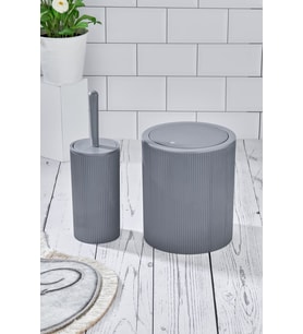 Yuvarlak Çöp Kovası & Yuvarlak Tuvalet Fırçası Seti Ikili Banyo Seti Açık G