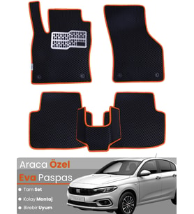 Fiat Egea (2015-2025) Uyumlu EVA Paspas Tam Set – Birebir Uyum, Araca Özel Tasarım,Kolay Montaj