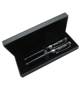 Signator® M480 Siyah Krom Kalem Seti - Roller Kalem + Tükenmez Kalem  İsme Özel Kalem  Hediyelik Kalem (Karışık)
