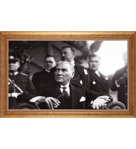EV İŞYERİ OFİS İÇİN ALTIN ÇERÇEVELİ PASPARTULU TABLO S662
