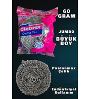 Technow Paslanmaz Çelik Büyük Endüstriyel Boy Bulaşık Ovma Teli Jumbo Boy 60 gr