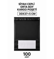 Northcity Siyah Cepli Kargo Poşeti 30x37+5 Cm 100 Adet – Dayanıklı E-Ticaret Paketleme Çözümü