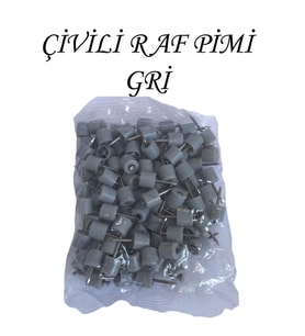 Çivili Raf Pimi Duvar Dolap Mobilya Pimi Sert Plastik Raf Tutucu Gri 100 Adet Tekli (1 PAKET)