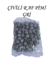 Çivili Raf Pimi Duvar Dolap Mobilya Pimi Sert Plastik Raf Tutucu Gri 100 Adet Tekli (1 PAKET)