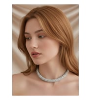 Beyoğlu Taşlı Boru Model Silver Renk Kolye