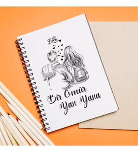 Sevgili Çift ( Bir Ömür Yan Yana ) Tasarımlı Defter