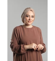 Sütlü Kahve Pratik Hazır Geçmeli Tesettür Bone Sandy Pileli Salaş 2121_26