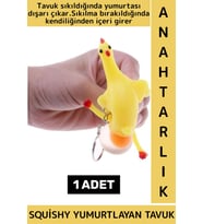 Eğlenceli Hediyelik Komik Stres Giderici Duyusal Uyarıcı Kauçuk Squishy Yumurtlayan Tavuk Anahtarlık