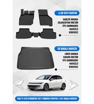 Volkswagen Golf 8/8.5 (Otomatik) Uyumlu 4.5D Premium Havuzlu Oto Paspas ve Liner ALT Bagaj Havuzu