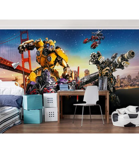 Transformers Robot Arabalar Çocuk Odası Duvar Kağıdı