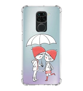 Xiaomi Redmi Note 9 Köşe Korumalı Antişok Kapak Aşk Tasarımlı Şeffaf Silikon Kılıf