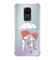 Xiaomi Redmi Note 9 Köşe Korumalı Antişok Kapak Aşk Tasarımlı Şeffaf Silikon Kılıf