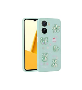 Vivo Y16 Uyumlu Kılıf Kabartma Figürlü Parlak Zore Toys Silikon Kapak