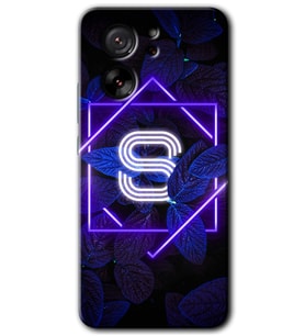 Xiaomi Mi 13T Pro Kılıf HD Desen Baskılı Arka Kapak - Dark Neon Yaprak S Harfi