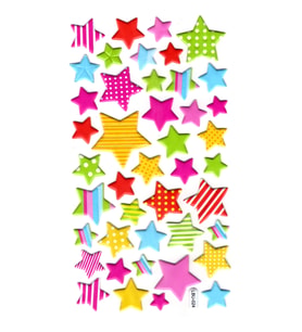 Sticker Kabartmalı Stiker Defter, Planlayıcı Etiket (lbu-024) - 17X9 cm - Renkli Yıldızlar