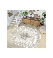 Eliana Home Baskılı, Yıkanabilir Kaymaz Taban Oval Halı TYC00515953004 100x150 cm (Krem)