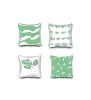 Kırlent Kılıfı 4lu Dijital Baskılı Leaves Desen Baskılı Renkli 40x40 (Çok Renkli)