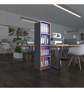 Kenzlife klasörlük raflı börteçin gri 140*40*30 kitaplık ofis arkalıksız