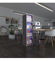 Kenzlife klasörlük raflı börteçin gri 140*40*30 kitaplık ofis arkalıksız
