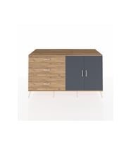 Kronos Konsol 2 Raflı 3 Çekmeceli 2 Kapaklı 176x59x99 Çam-Antrasit/Çam