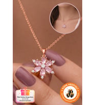 925 Ayar Pembe Lotus Gerçek Ametist Taşlı Rose Gümüş Hediyelik Lotus Çiçeği Kadın Kolye