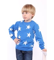 Toontoy Erkek Çocuk Komple Yıldız Baskılı Sweatshirt (Saks)