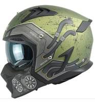 Motosiklet Kaskı Hunter SV Toxis C6 Matt Green Sport Moduler Kaskı Off-Road