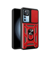 Coverzone Xiaomi 12T ?le Uyumlu PhoenixShield S�rg�l� Sistem Kamera Korumal? Kapak Tam Koruma Manyetik Vega Kapak K?rm?z?