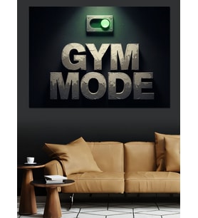 Gym Mode On Neon Işıklı Modern Yazı Dekoratif Kanvas - Mdf Ahşap Tablo