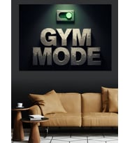 Gym Mode On Neon Işıklı Modern Yazı Dekoratif Kanvas - Mdf Ahşap Tablo
