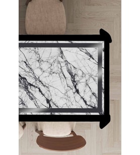 Silver Çerçeveli Dokuma Leke Tutmaz Masa Örtüsü MSO244