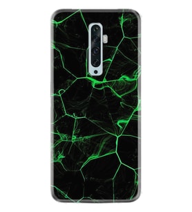 Oppo Reno 2Z 4 Lite 4 Pro 5 6 7 A31 Kılıf Desemli Silikon Yeşil Şerit Mermer 1320