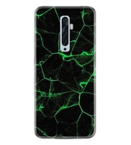 Oppo Reno 2Z 4 Lite 4 Pro 5 6 7 A31 Kılıf Desemli Silikon Yeşil Şerit Mermer 1320