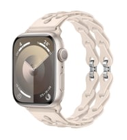 Apple Watch 10/11 42mm-38/40/41mm Kordon Silikon Örgü Ayarlanabilir 2/3/4/5/6/se (Siy.Byz.Kareli Dsn.)
