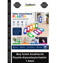 Özel Üretim Metal Halkalı Yazılabilir Etiketli Boş İsimli Anahtarlık Plastik Kişiselleştirilebilir -