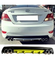 Hyundai Accent Blue Sarı Difüzör Çiftli Yuvarlak Egzoz Görünümlü D Tip Difizör
