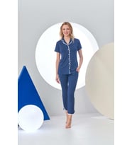 Pjs 24203 Kadın Puanlı Düğmeli Pijama Takım
