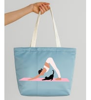 Yoga Tasarım Mat Saten Omuz Çantası (Petrol Mavisi)