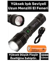 Premium 5 Modlu Gün Işığı 8800 mAh 750 Metre Menzilli Şarjlı Süper Güçlü 3000 Lümen EL Feneri