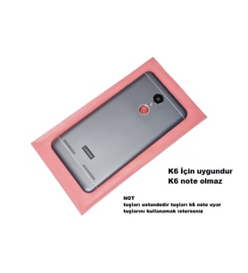 Tkgz Lenovo K6 KASA Arka Pil Batarya Kapağı (Yan Tuş Takımı ) SİYAH