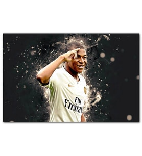Cakatablo Kylian Mbappe Beyaz Formalı Görseli MDF Tablo