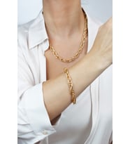Gold Renk Klasik Kolye Bileklik Set