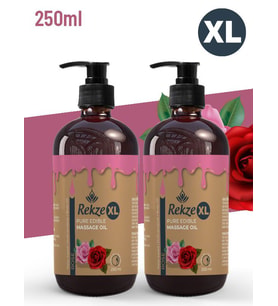 Rekze 2 Adet Büyük Boy Gül Aromalı Vücut Aromaterapi Erotik Masaj Yağı 250 M