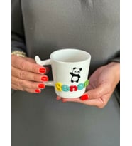 Panda Figürlü  İsimli Kupa Mug (Karışık)
