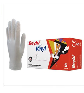 Beybi Vinil Şeffaf Muayene Eldiveni Pudrasız ( S ) 20 Kutu