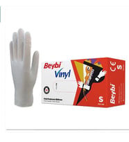 Beybi Vinil Şeffaf Muayene Eldiveni Pudrasız ( S ) 20 Kutu